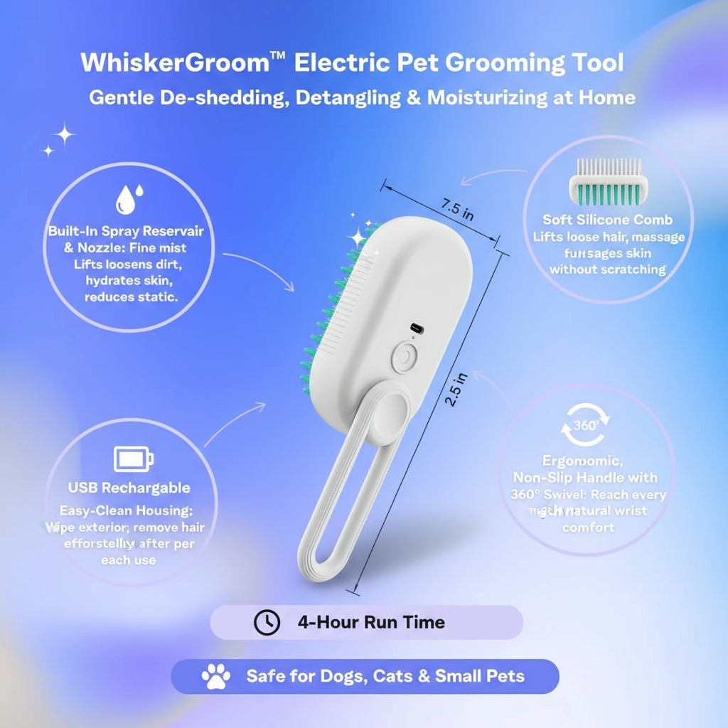 WhiskerGroom™ Electric Pet Grooming Tool