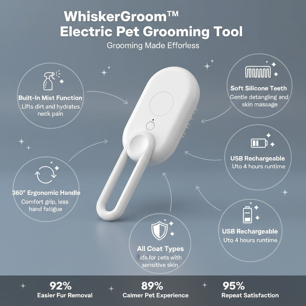 WhiskerGroom™ Electric Pet Grooming Tool